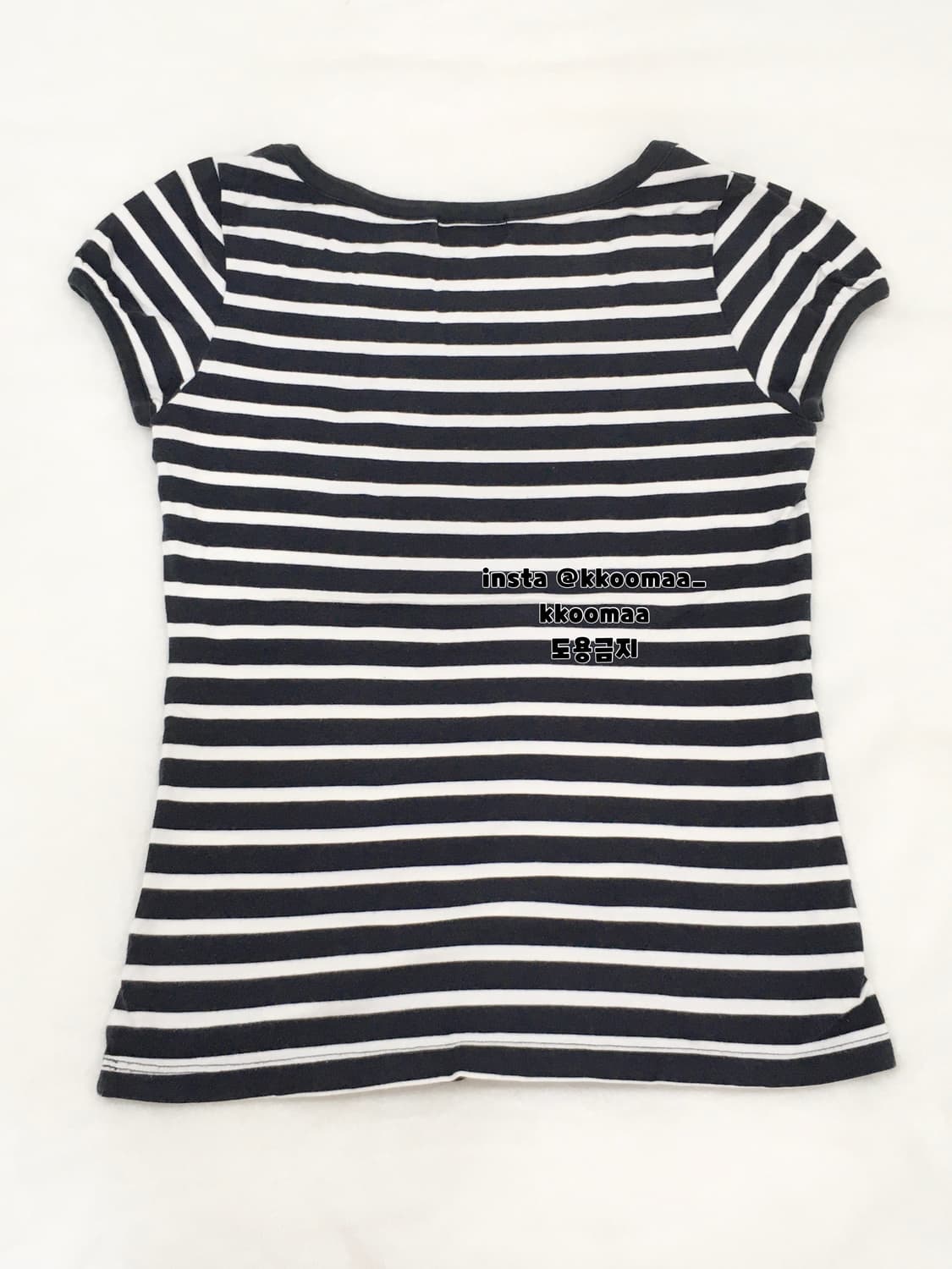 버버리 블루라벨 스프라이트 줄무늬 반팔 티셔츠 상품이미지3