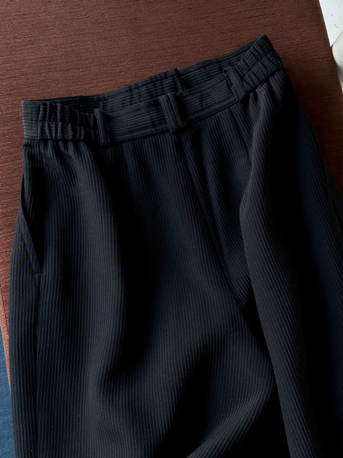 Wool acetate blend design wide trousers 상품이미지10