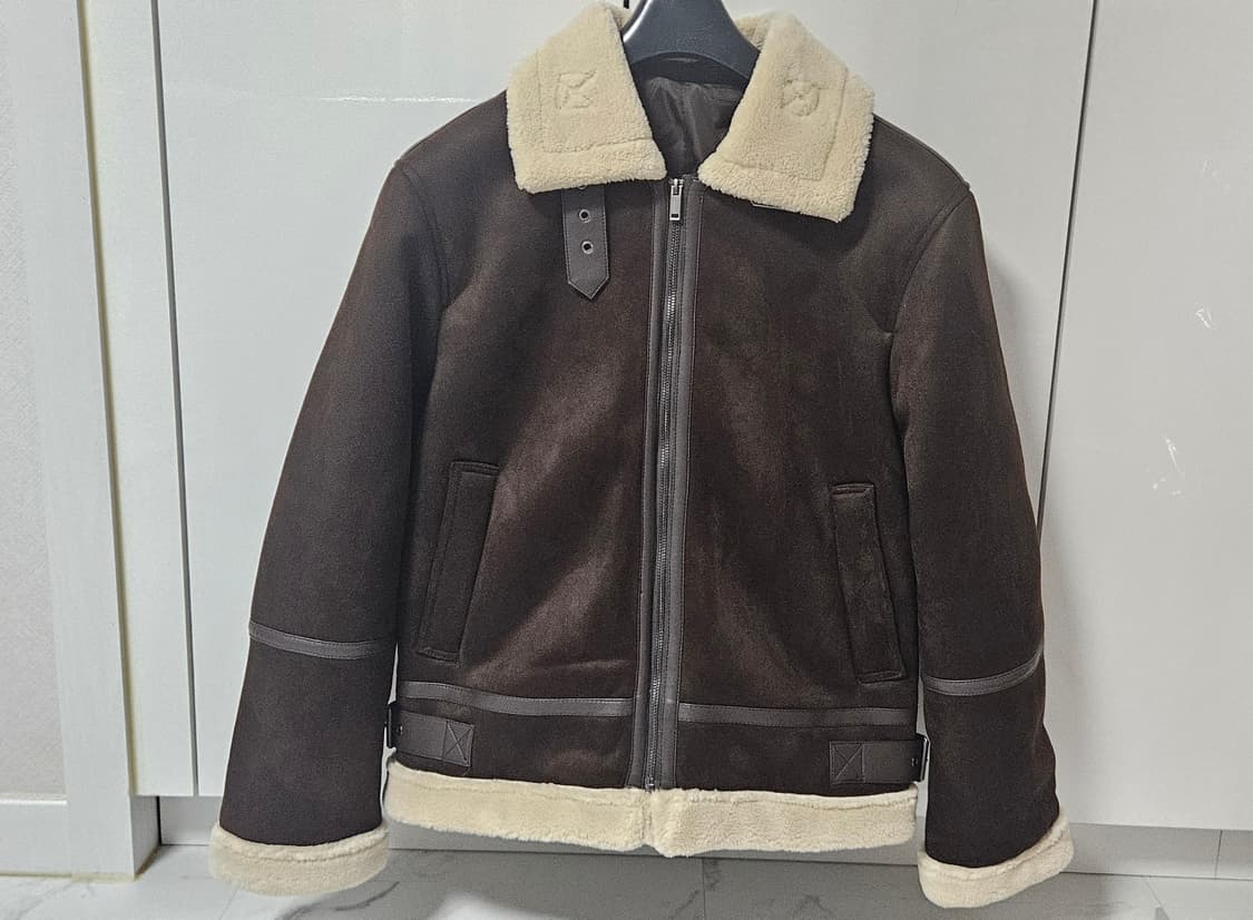 스파오 남성 브라운 무스탕 M 상품이미지1