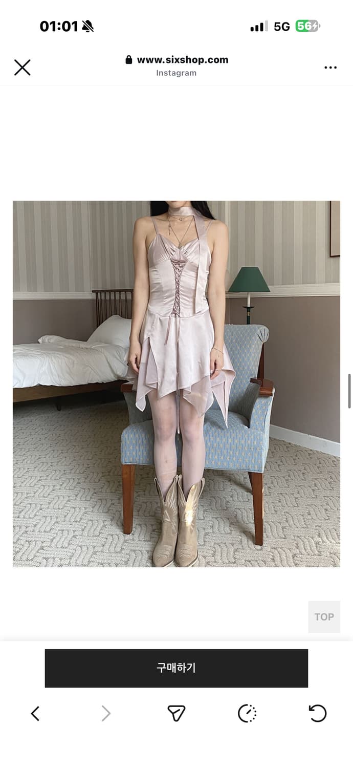 엔젤넘버555 레이스업 드레스 상품이미지2