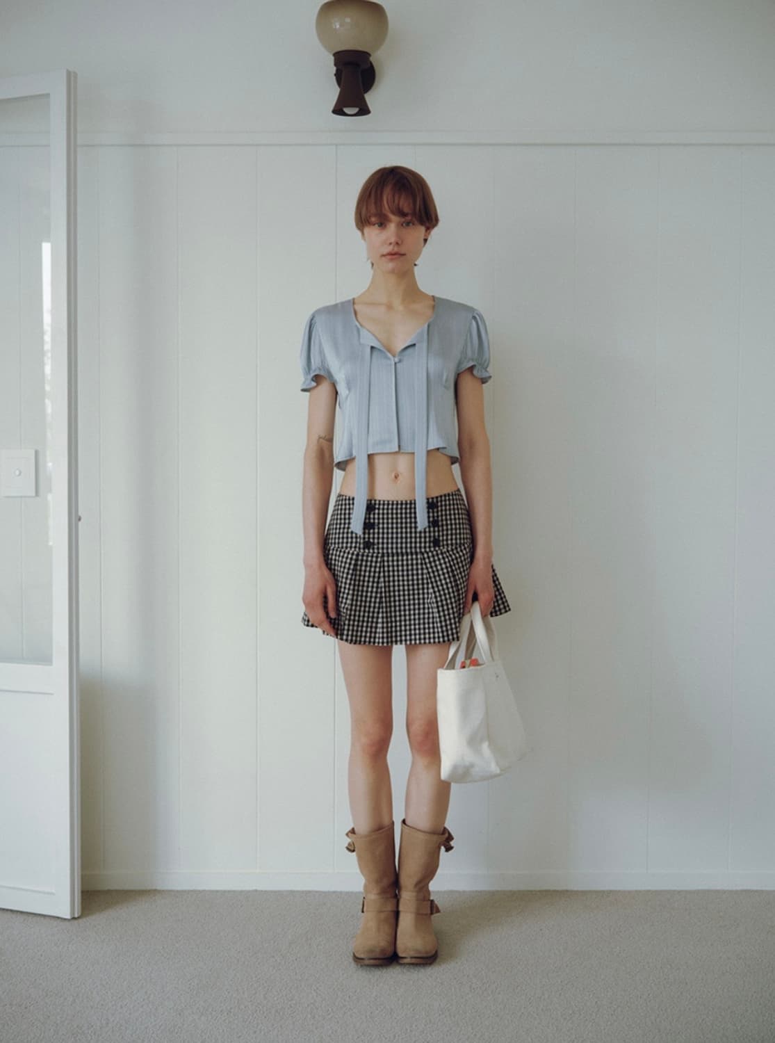 오버듀플레어 CHECK PLEATS MINI SKIRT 상품이미지1
