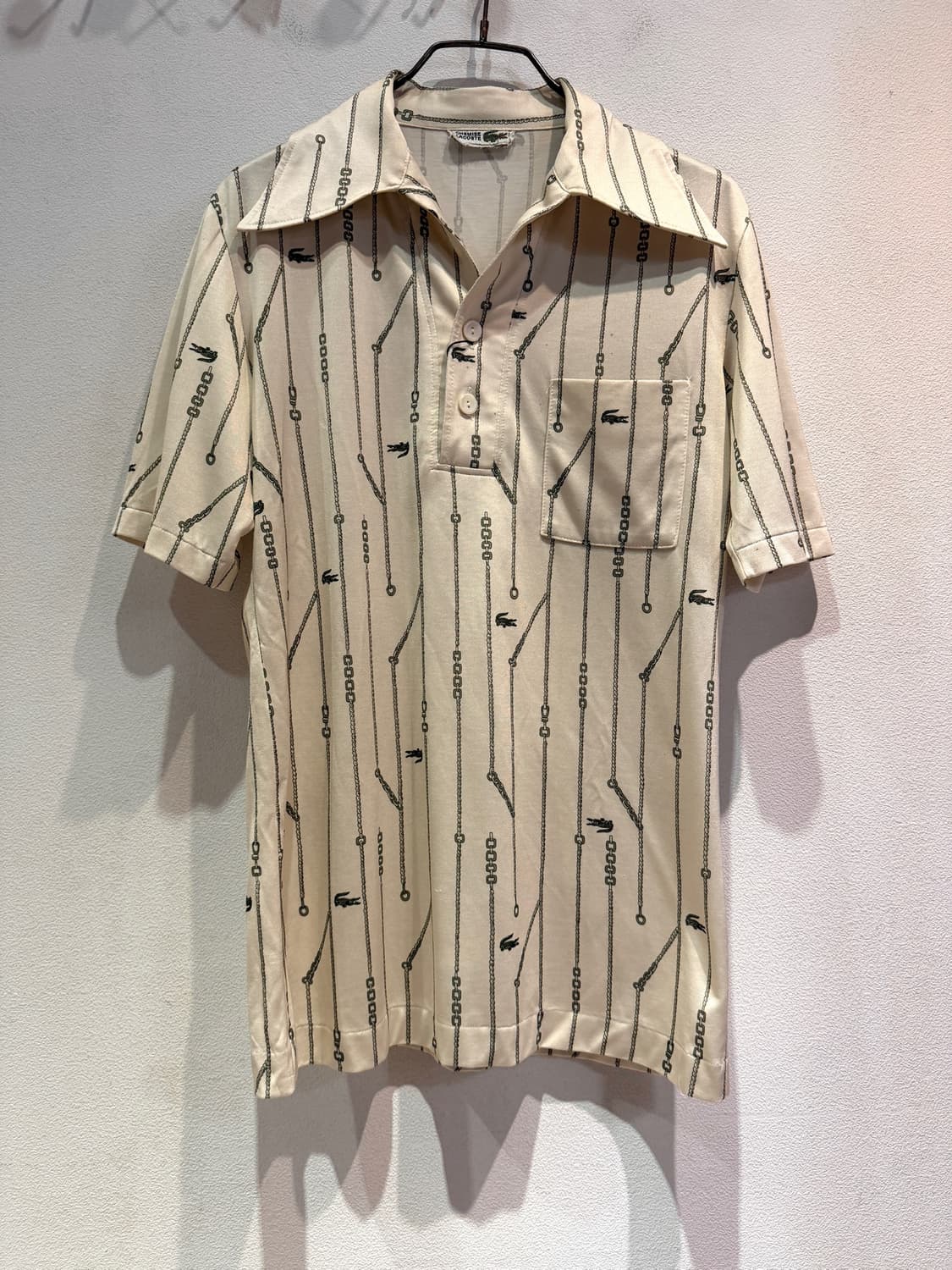 80s Chemise Lacoste Wide Collar Shirt 상품이미지2