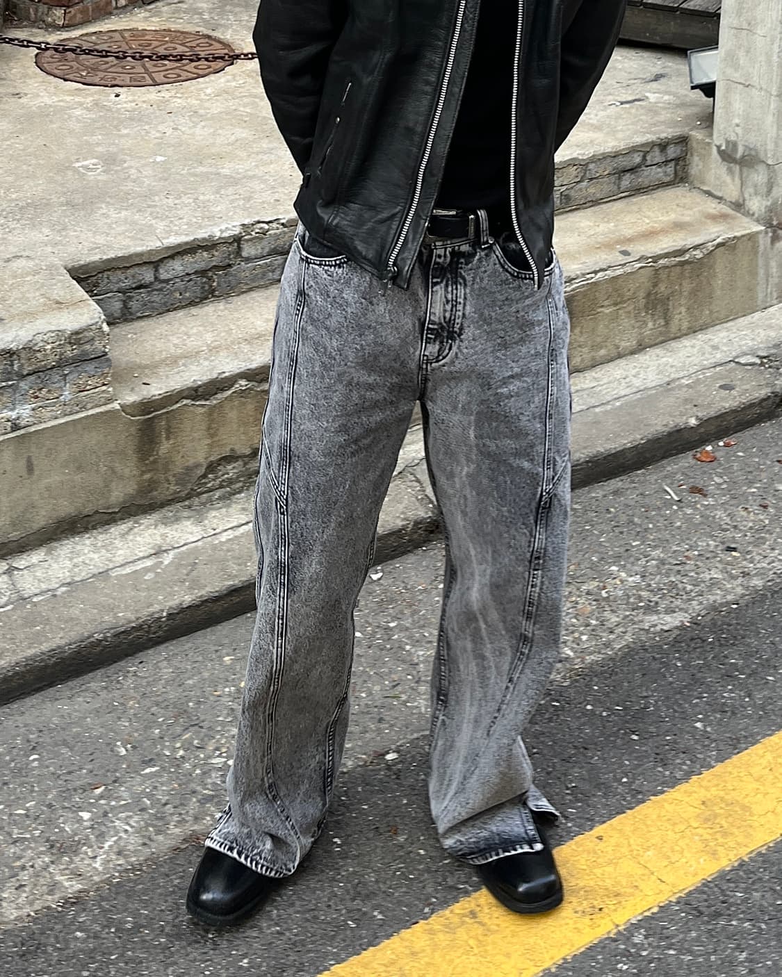 플레어핏 와이드핏 워싱 데님 상품이미지6