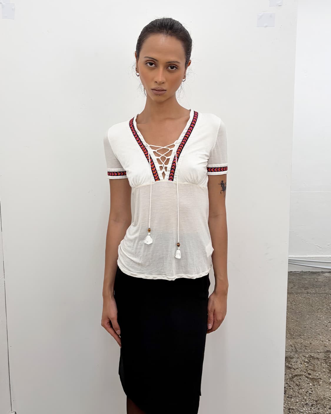 구찌 by 프리다 지아니니 2007S/S 에스닉 레이스업 탑 상품이미지1
