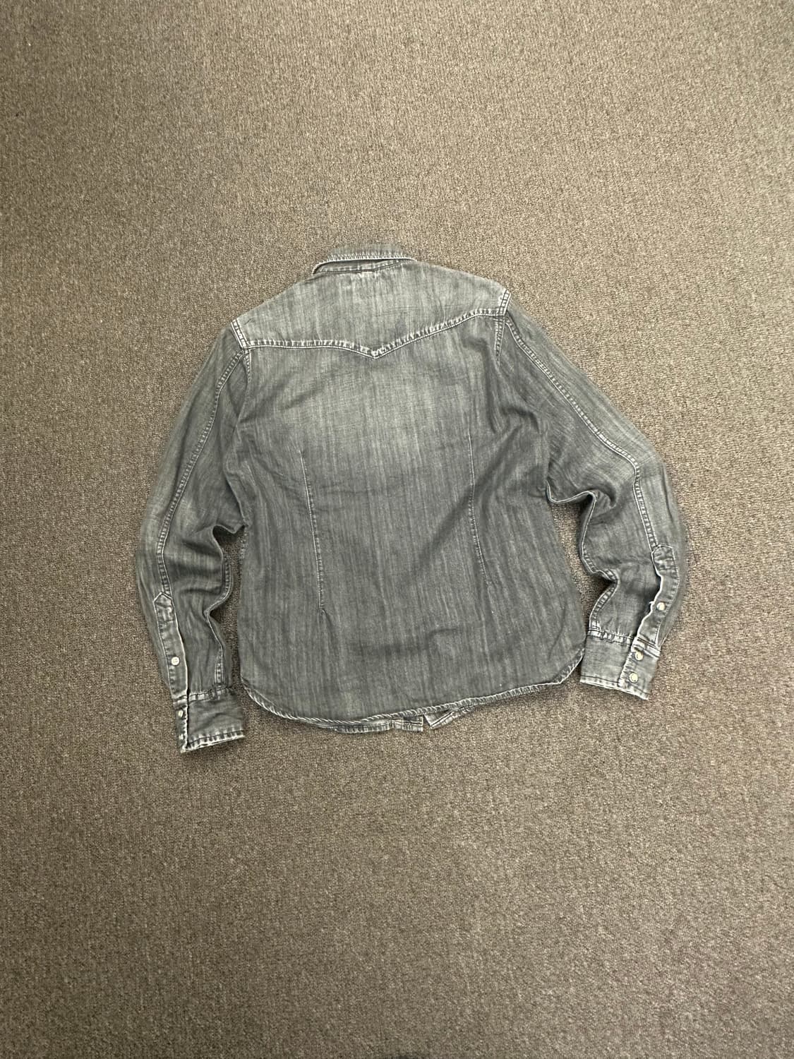 M)Kriff Mayer vintage 여성 흑청 데님 셔츠 상품이미지7