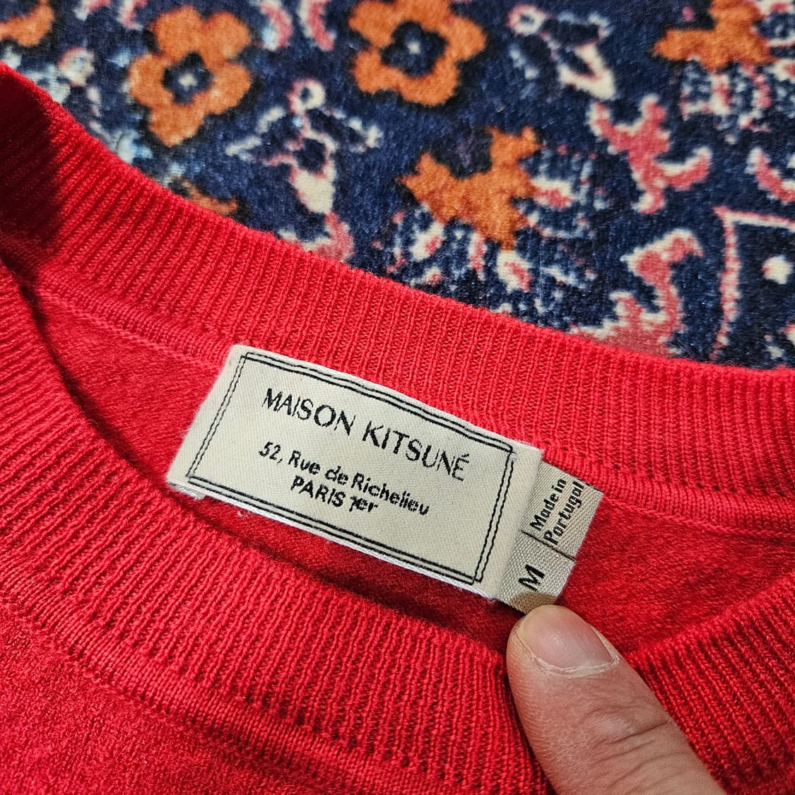 (국내매장)메종키츠네 폭스헤드 울 100% 슬림 니트 M size 상품이미지4
