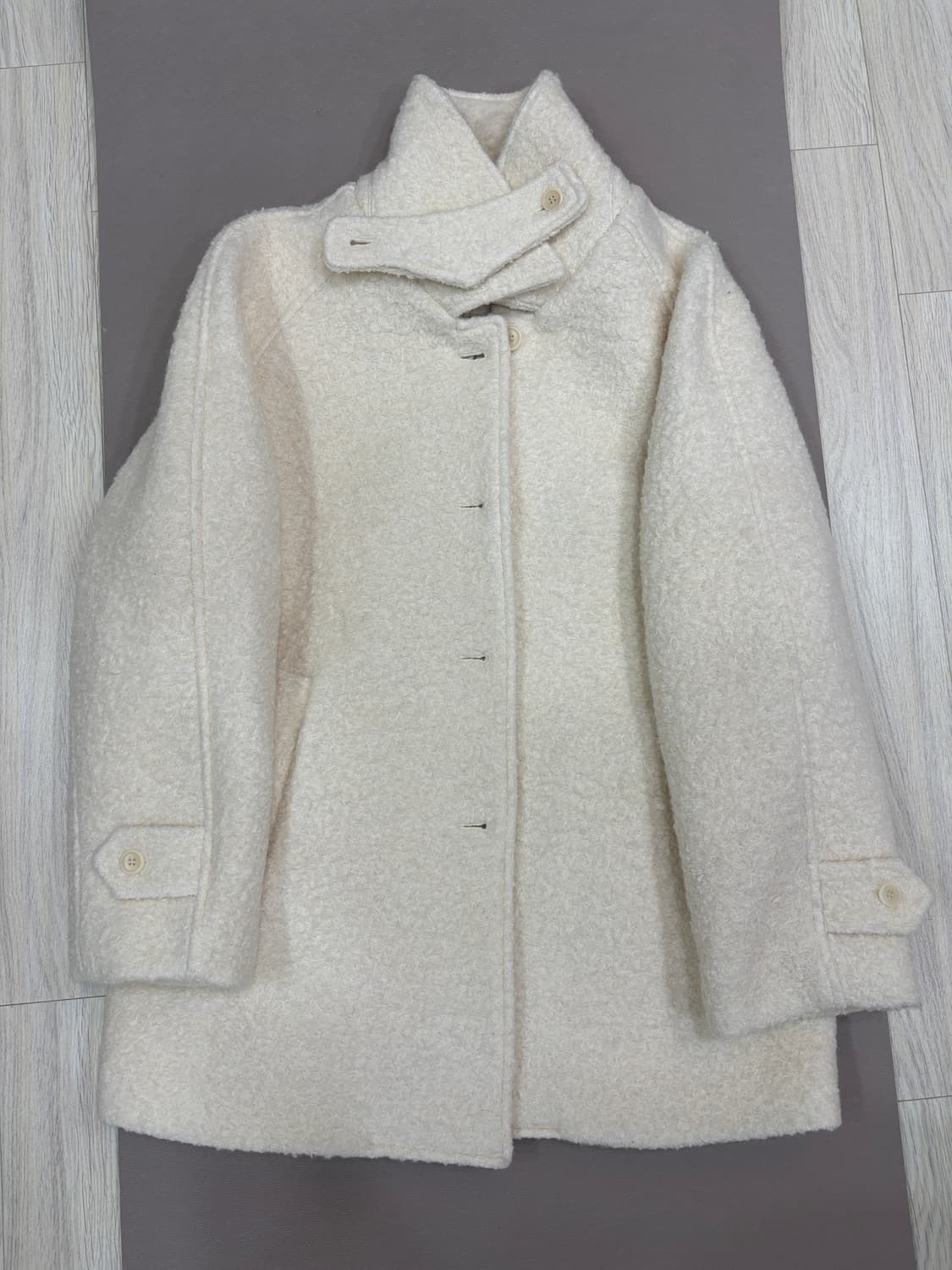 Mohae 모헤 아이보리 울 하프 코트 상품이미지3