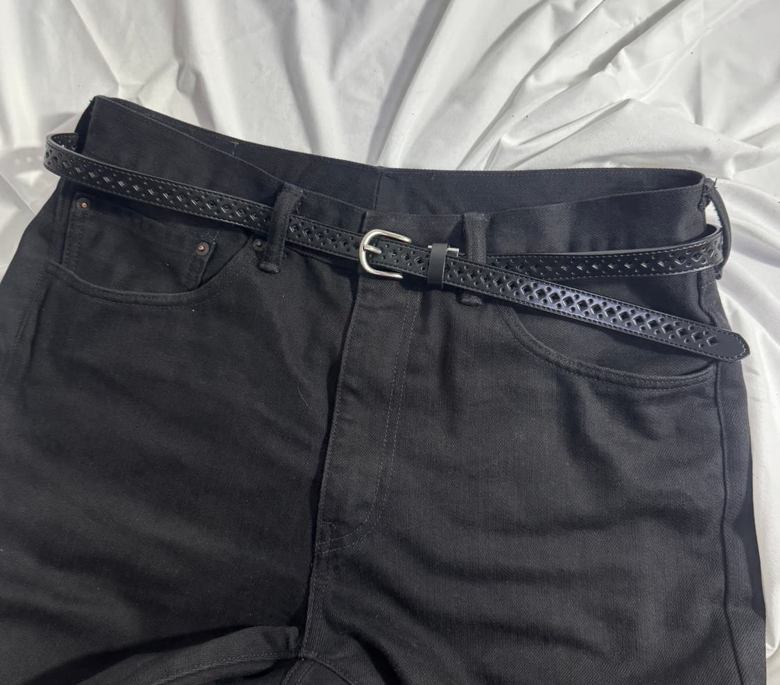 빈티지 펀칭 레더 벨트 웨스턴 상품이미지1