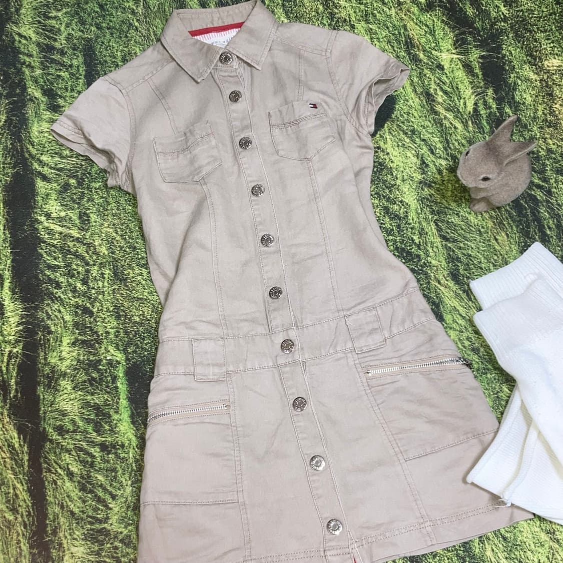 빈티지 타미힐피거 카고 셔츠원피스 니트 세트 러힙 모리걸 너드 라떼갸루 상품이미지1