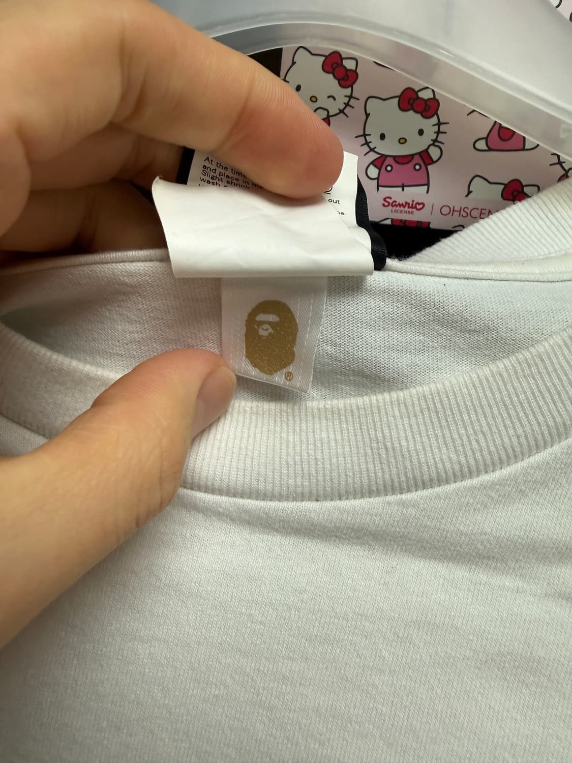 베이프 x 네이버후드 티셔츠 화이트 상품이미지5