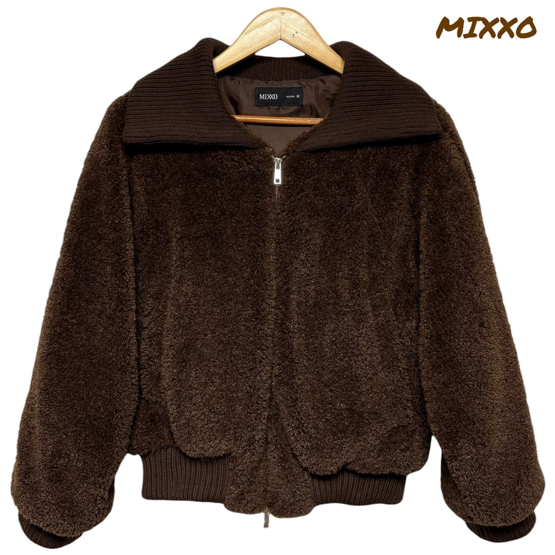 3752 미쏘 브라운 루즈핏 카라 퍼자켓 상품이미지1