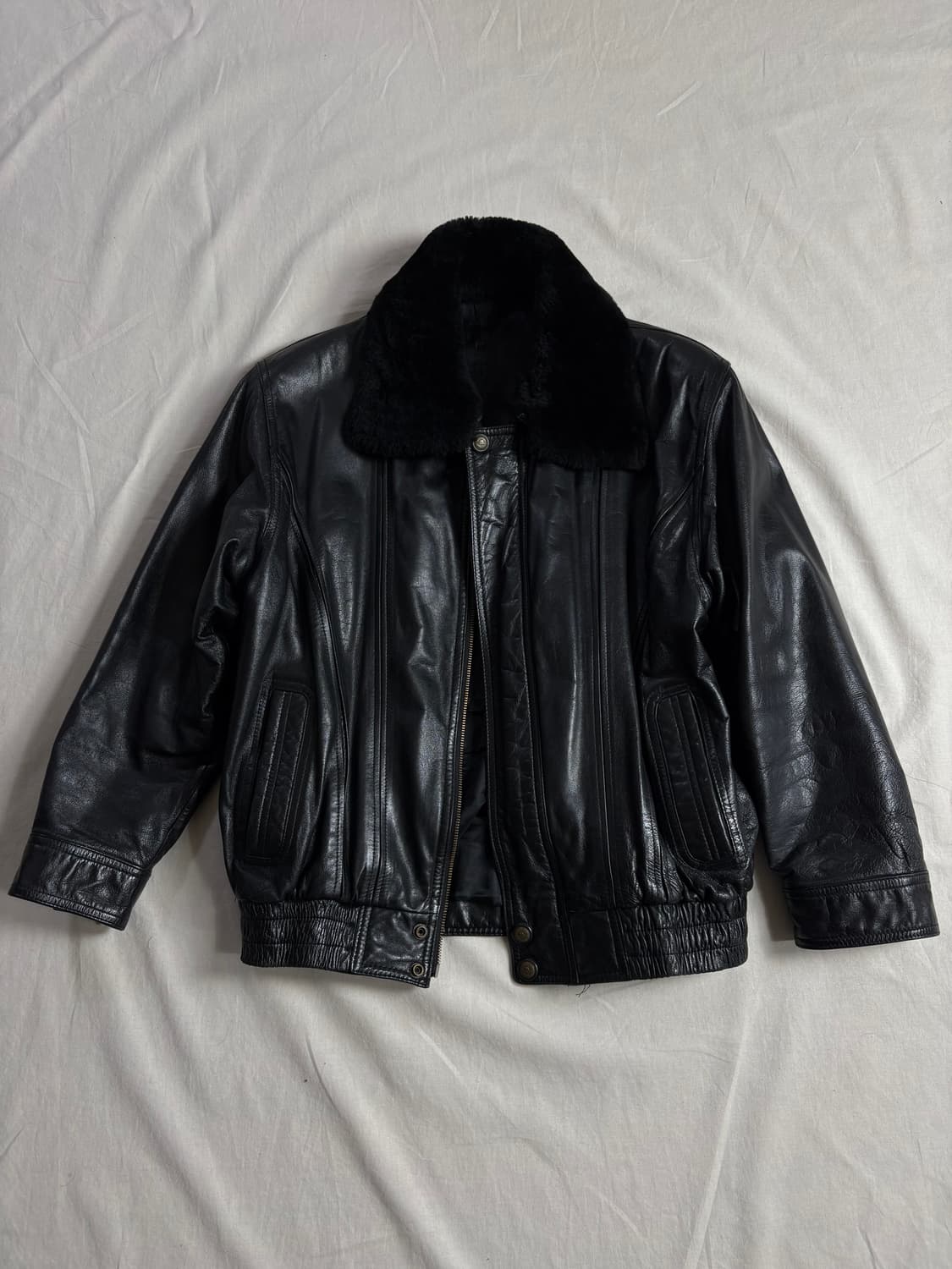 빈티지 소가죽 봄버 자켓 L 상품이미지1