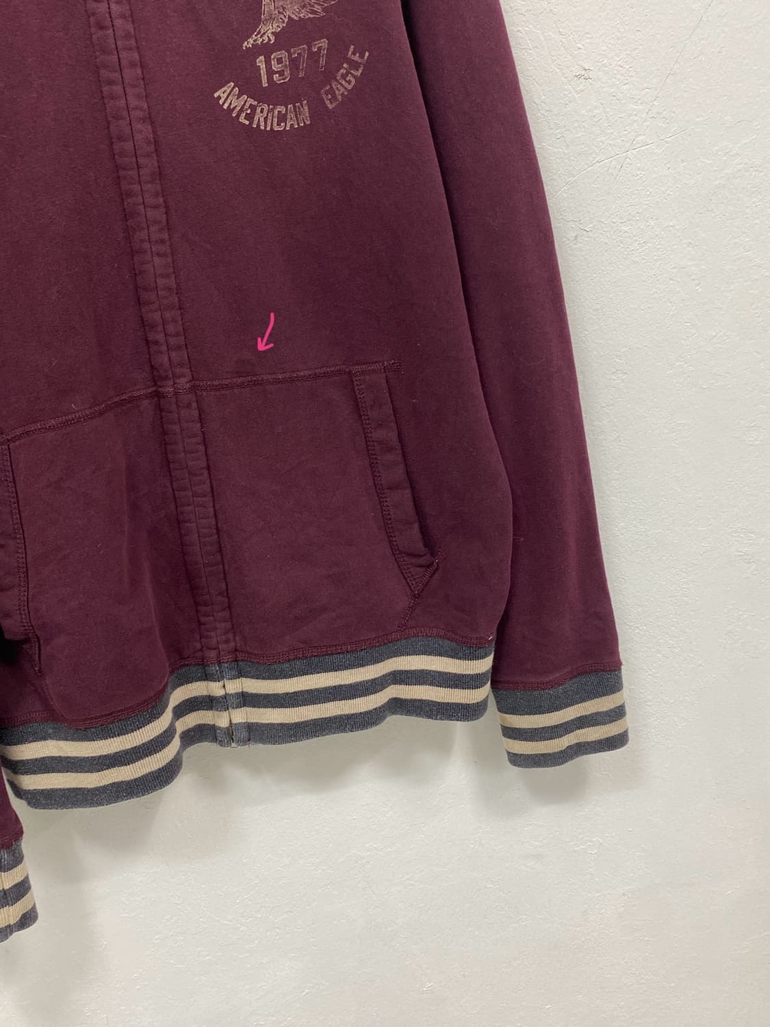 [AMERICAN EAGLE] 아메리칸 이글 버건디 y2k 후드집업 상품이미지8