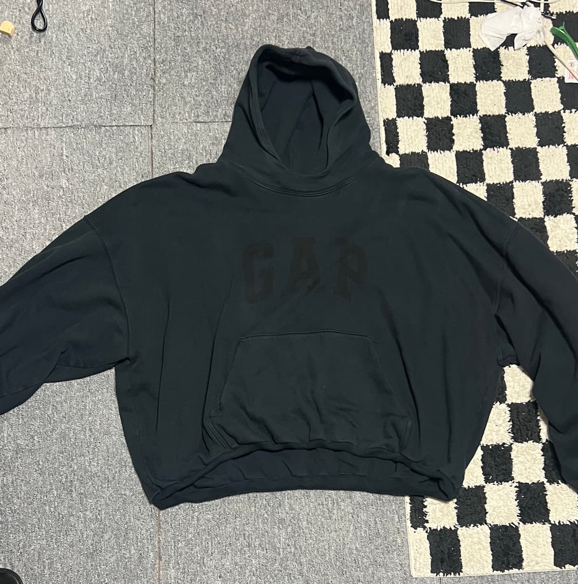 이지 갭 엔지니어드 바이 발렌시아가도브 후드 워시드 블랙 상품이미지3