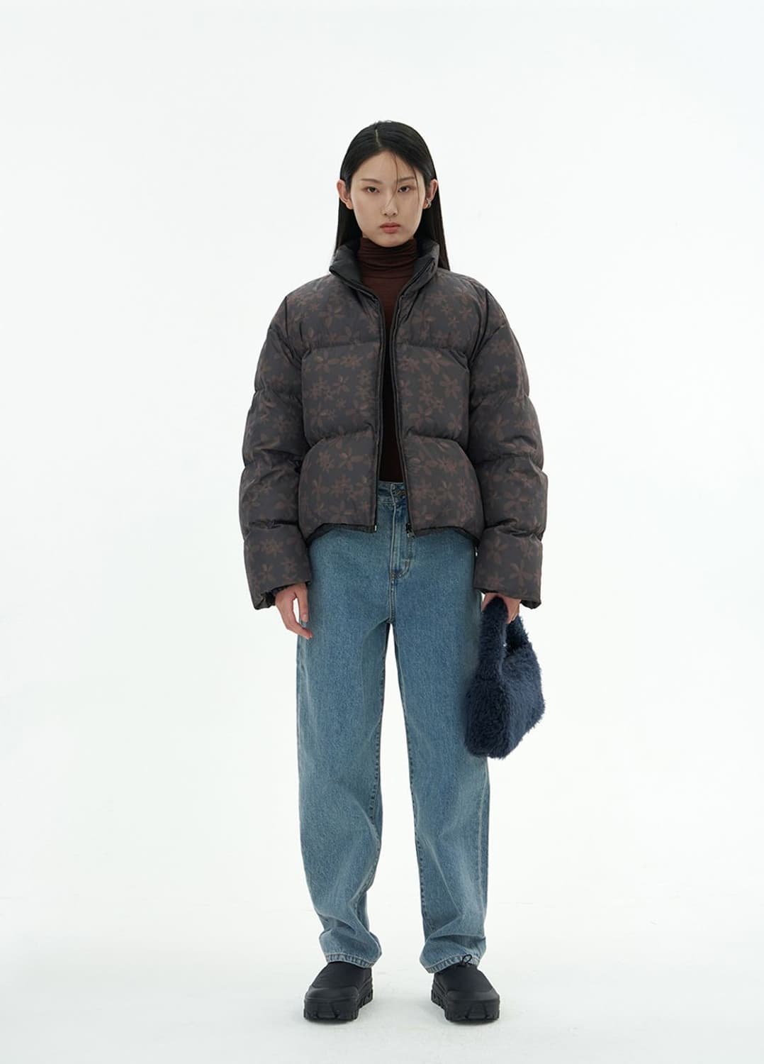 AMOMENTO 아모멘토 플라워 패턴 다운 패딩 자켓 상품이미지1