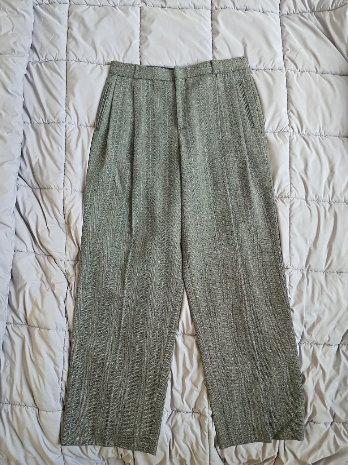 렉토 브로큰 헤링본 투턱 팬츠 M 상품이미지1