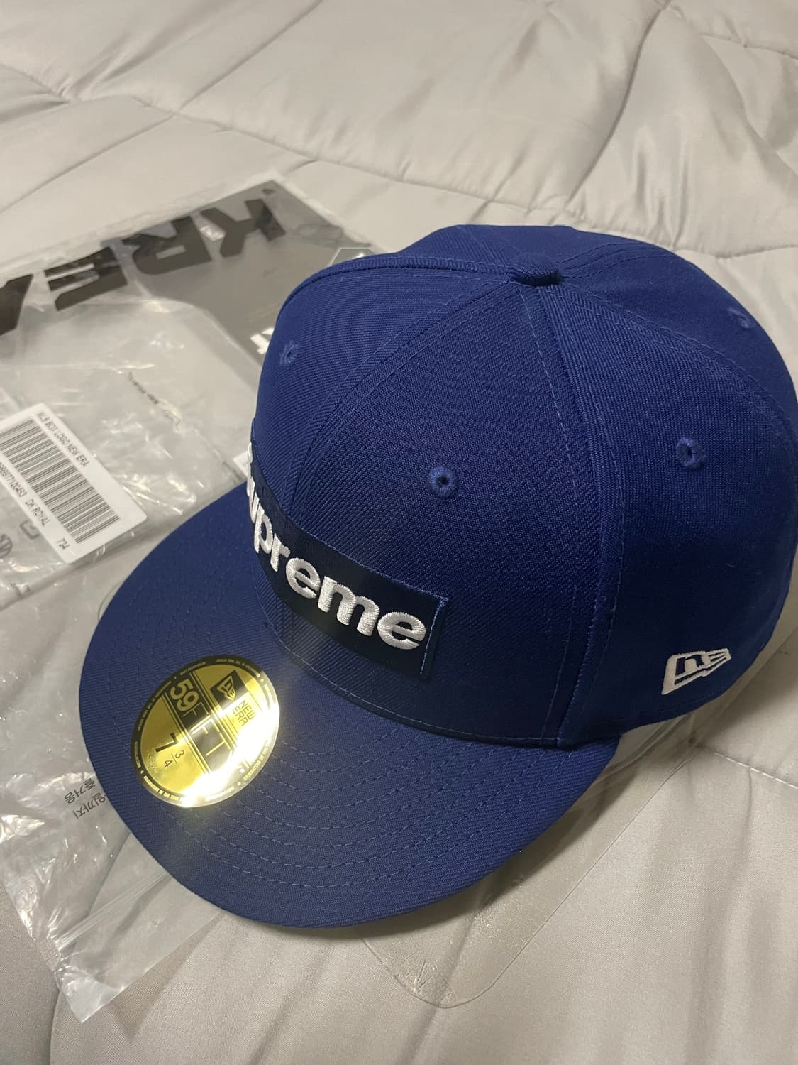 슈프림 x MLB 팀 박스로고 뉴에라 다크 로얄 로스앤젤레스 - 24SS 상품이미지5