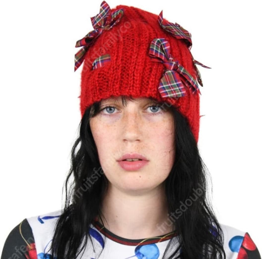 초포바로위나 리본 비니 블랙 상품이미지2