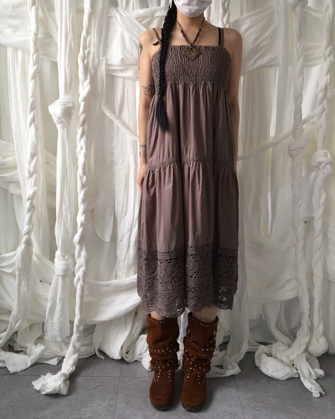 Crochet layered sleeveless layer onepiec 상품이미지6
