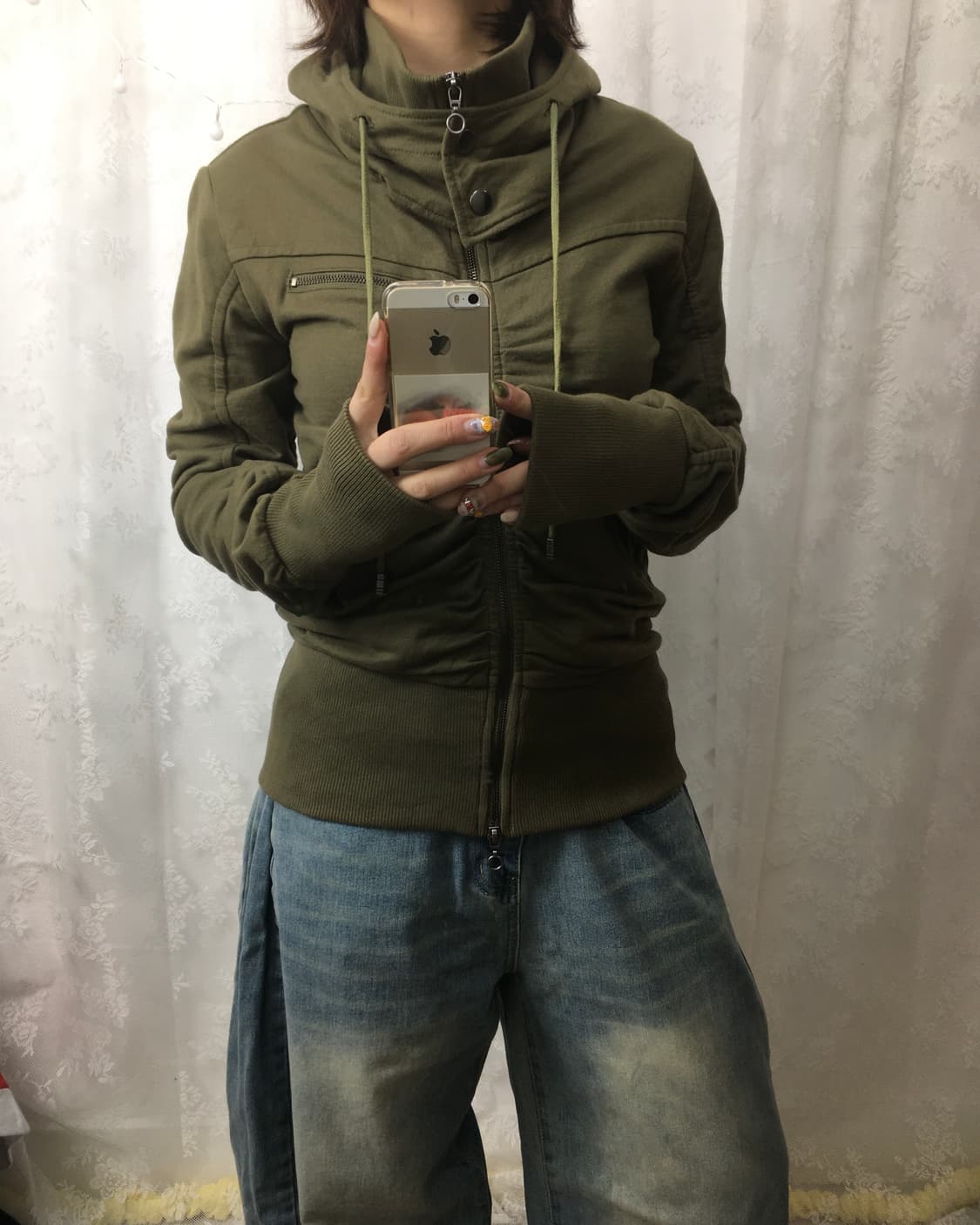 PUMPKIN Shirring High-neck Hooded Zip-Up 상품이미지8