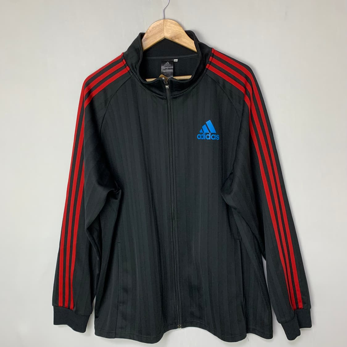 Jpn 아디다스 블랙/레드 삼선 트랙탑 져지 빈티지 상품이미지2