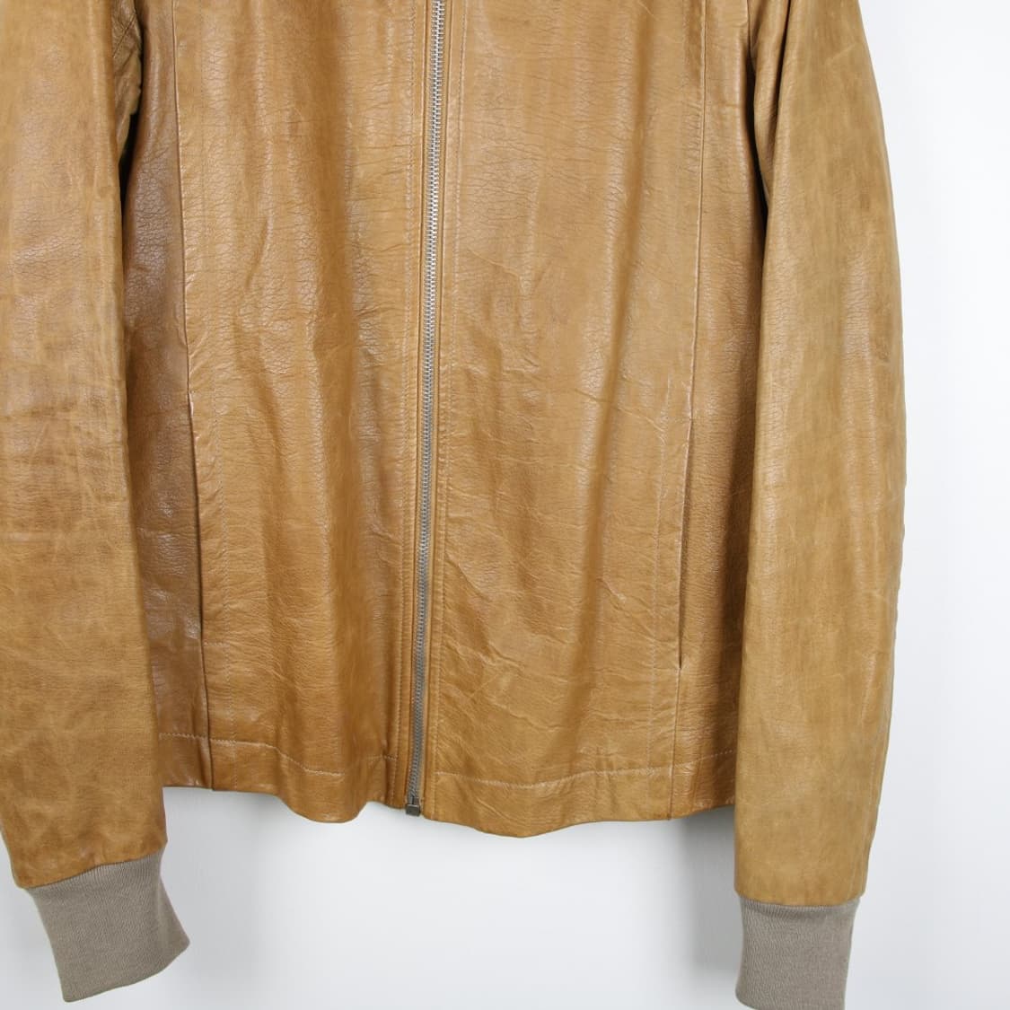 L / Rick Owens 릭오웬스 카멜 가죽 레더 자켓 상품이미지4