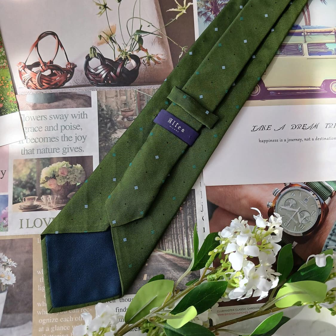 알테아 실크 그린 마이크로 패턴 넥타이 9.9cm A+등급 A19163
 상품이미지4