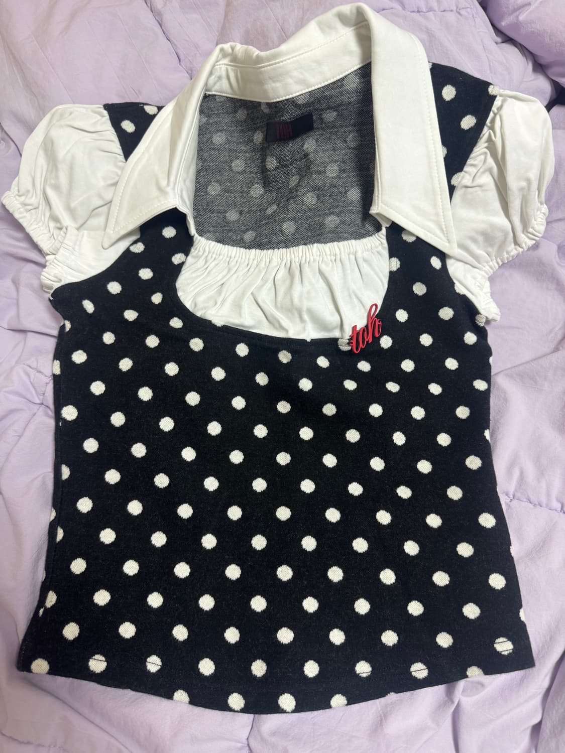 toh dolly top 돌리탑 도트블랙 상품이미지2