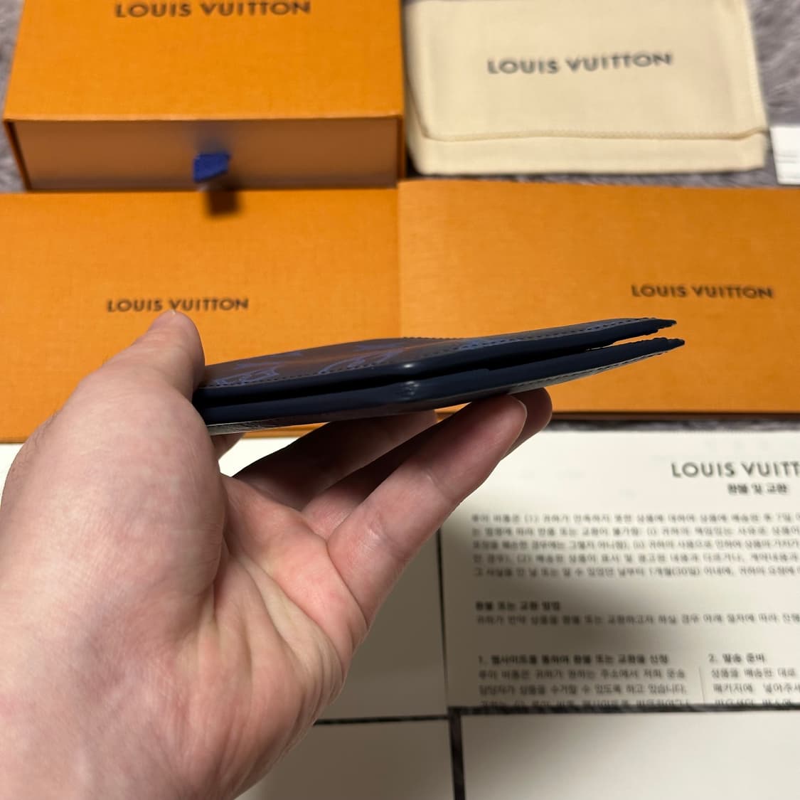 [풀구성] 루이비통 이클립스 쉐도우 멀티플 월릿 반지갑 네이비 상품이미지7