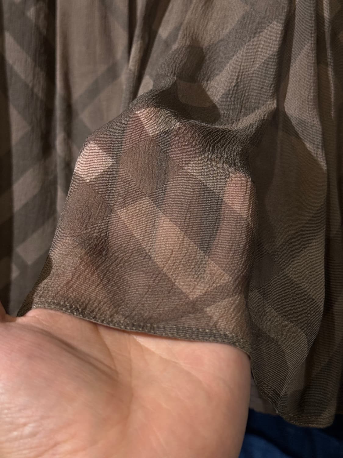 26inch) BURBERRY Shadow Check Silk Skirt 상품이미지5