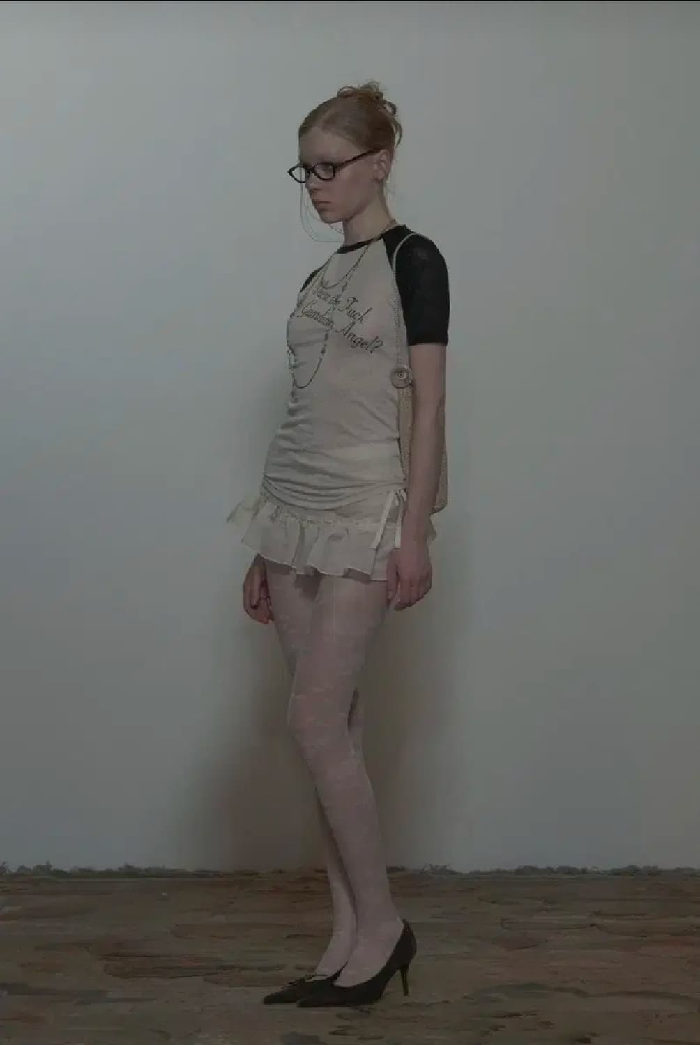 스컬프터 피카부 마이크로 쉬어 스커트 로우 아이보리 상품이미지3