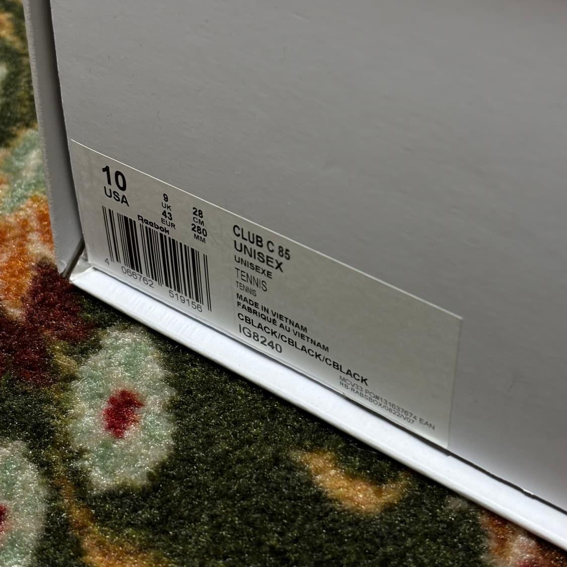 Reebok x JJJJound Club C 85 Triple Black 상품이미지7