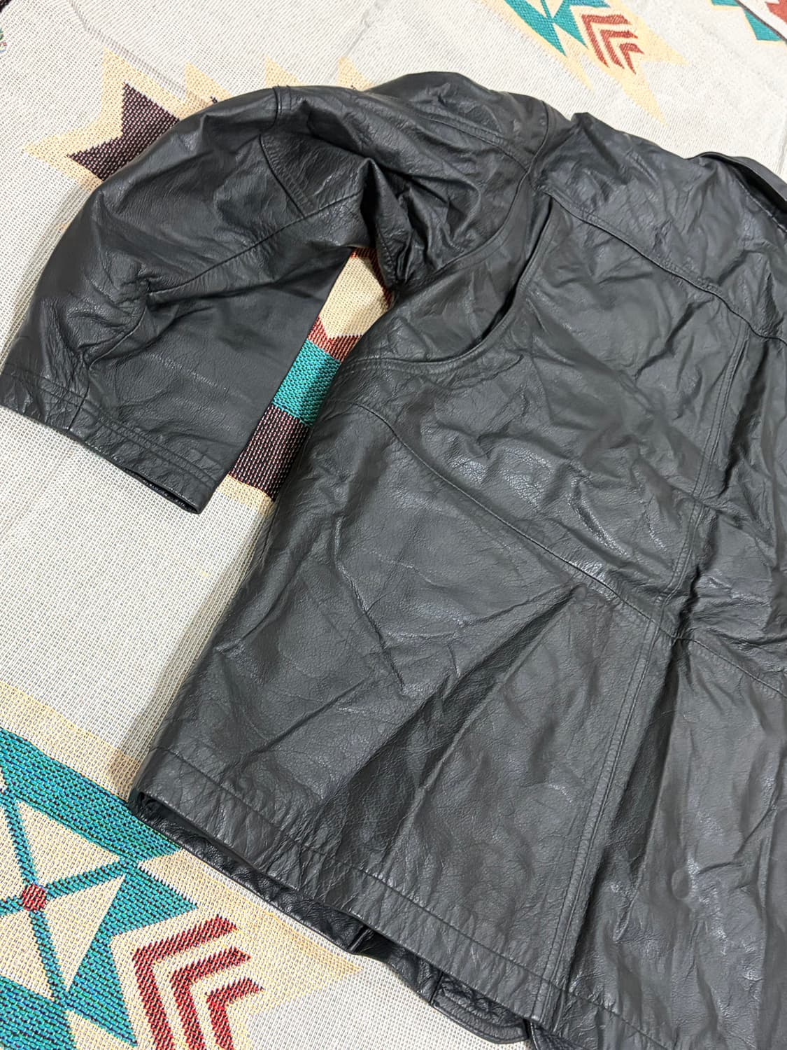 90s 리얼 레더 올드 카코트  상품이미지6