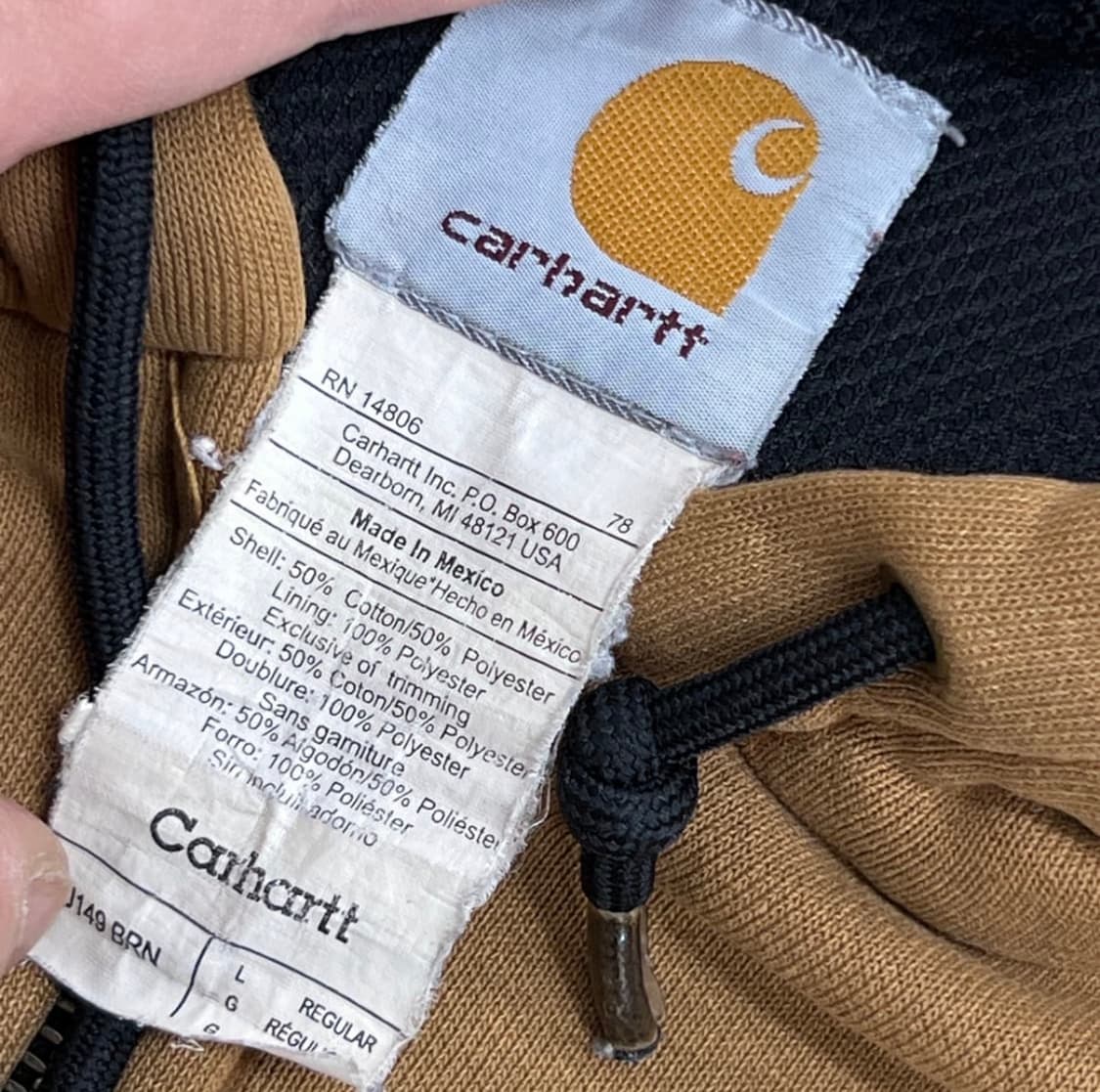 급처) carhartt 칼하트 j149 써멀 된장 후드집업 L 상품이미지4
