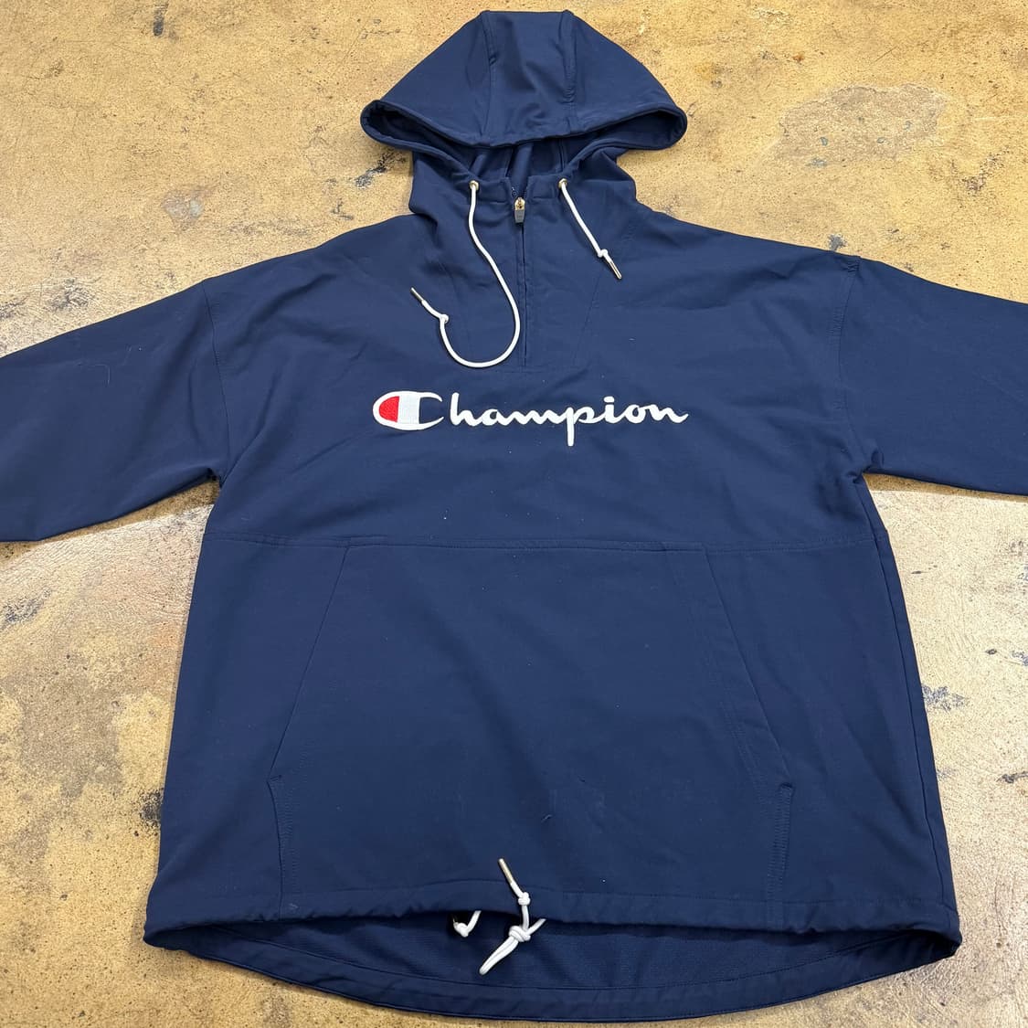 [정품/M] 챔피온 네이비 후드 아노락 반집업 바람막이 b14 상품이미지3