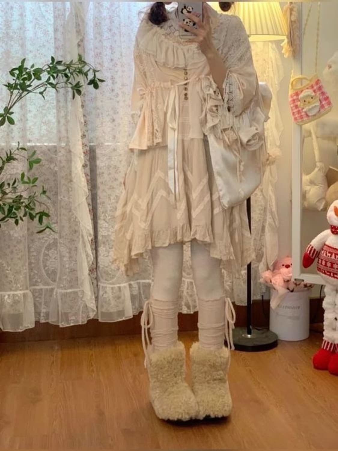 후기O 겨울 모리걸 코디셋 랜박 랜덤박스 리즈리사 엑시즈팜 니트 스커트 상품이미지4