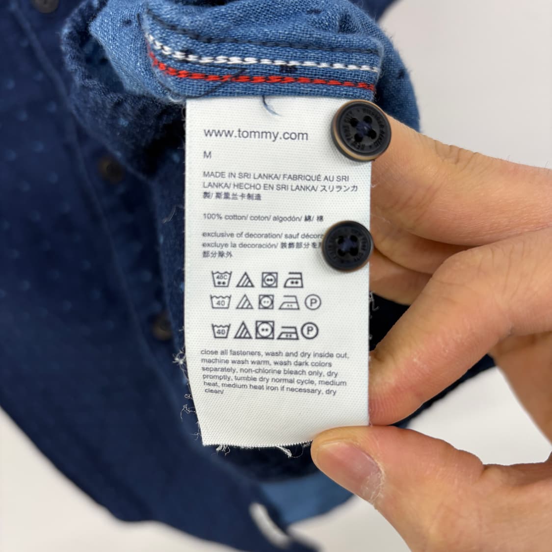 타미힐피거 네이비 도트 반팔 셔츠 남m 상품이미지6