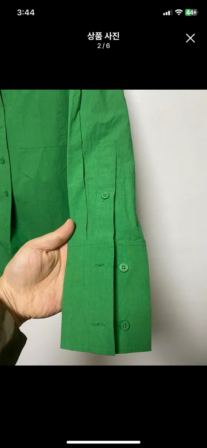 [COS] 여성용 코스 오버사이즈 롱슬리브 셔츠 그린 36사이즈 상품이미지2