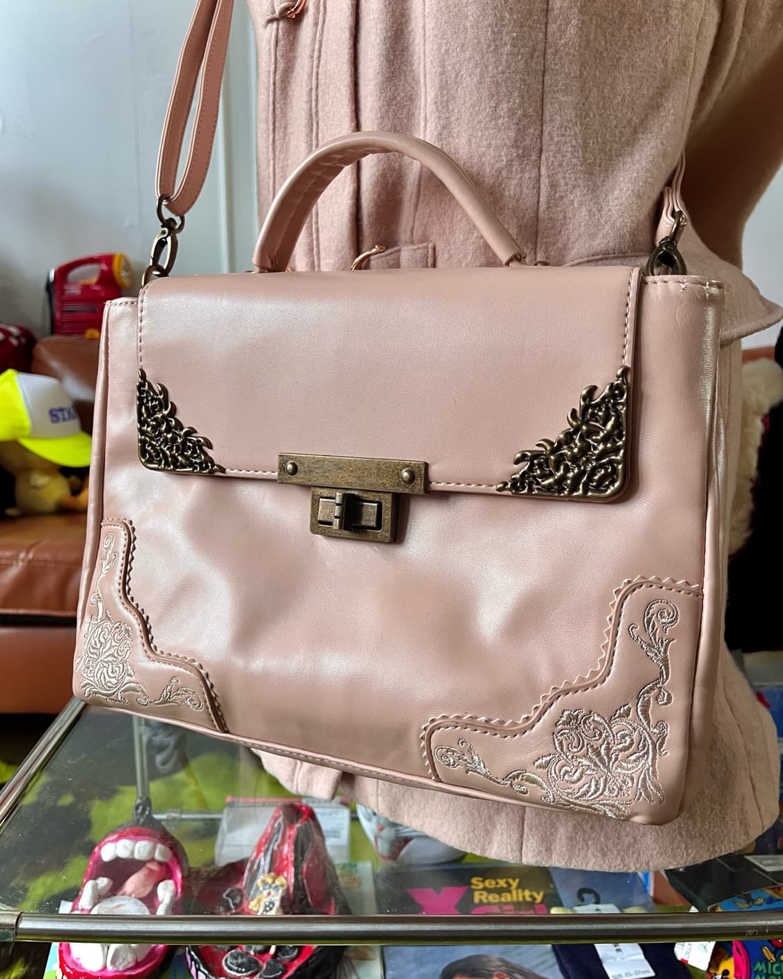 axes femme Antique Metal Trim Crossbag 상품이미지2