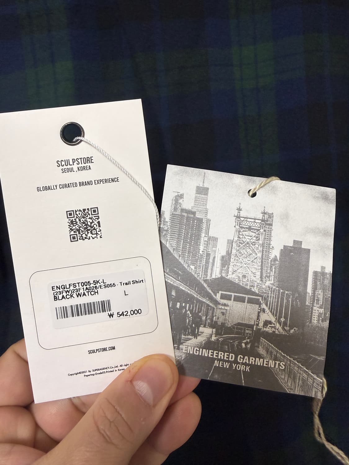 엔지니어드 가먼츠 23aw 트레일 블랙와치 플란넬 셔츠 상품이미지8