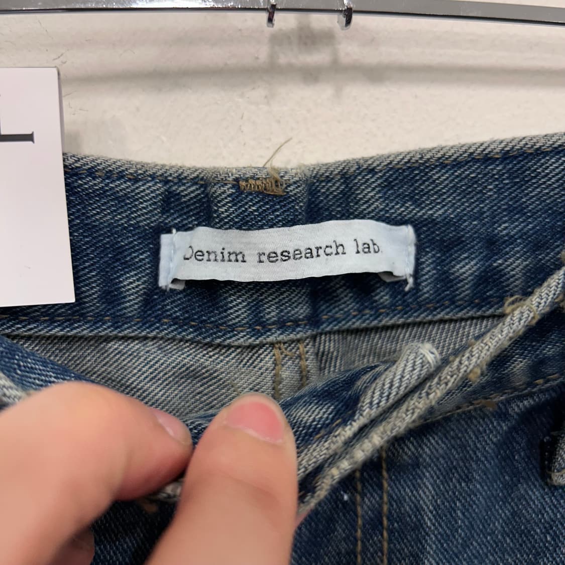 데님 리서치랩 와이드핏 워시드 중청 데님팬츠 상품이미지3