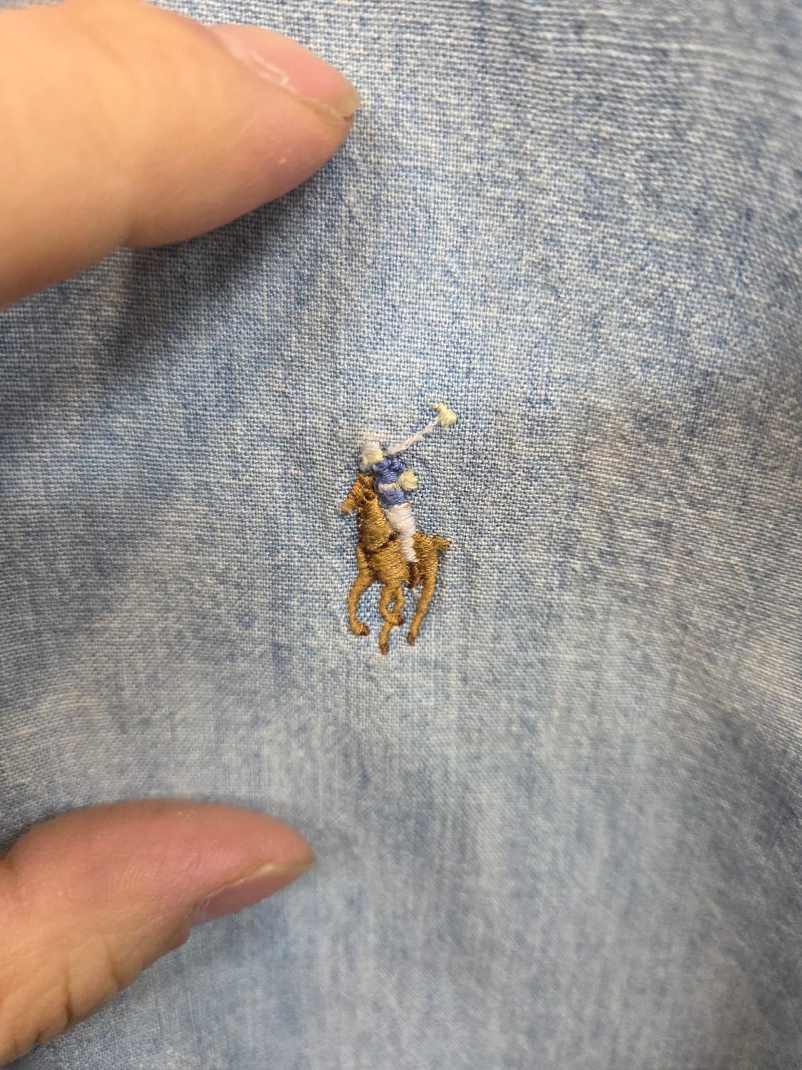 폴로랄프로렌 칼라포니 샴브레이 데님 셔츠긴팔 m 클래식핏  상품이미지4