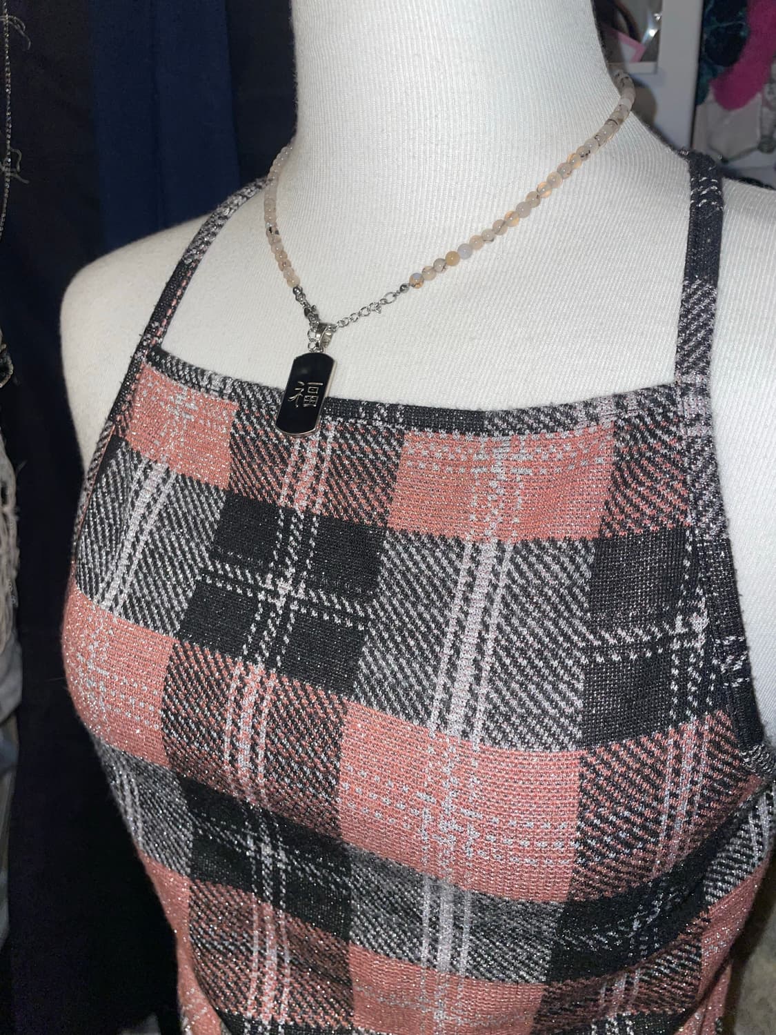 글리터 체크 탑 상품이미지3