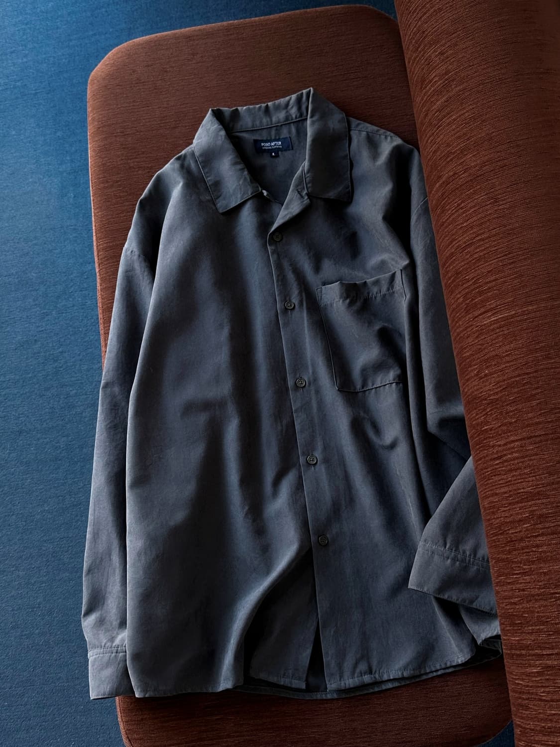  Soft fabric wide silhouette open collar 상품이미지3