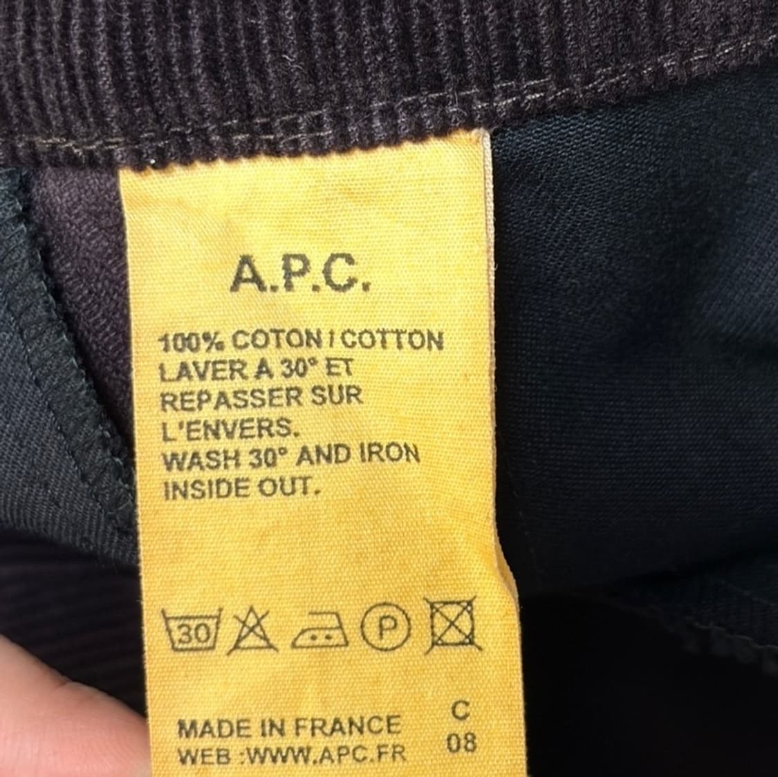 A.P.C. 브라운 코듀로이 팬츠 S 상품이미지5