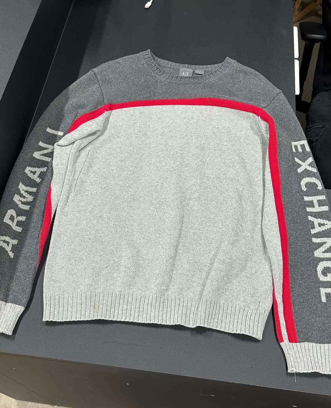 아르마니 익스체인지 로고 배색 니트 스웨터 상품이미지4