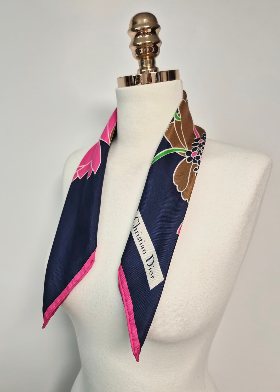 크리스챤디올 네이비 실크100 스카프 머플러 상품이미지6