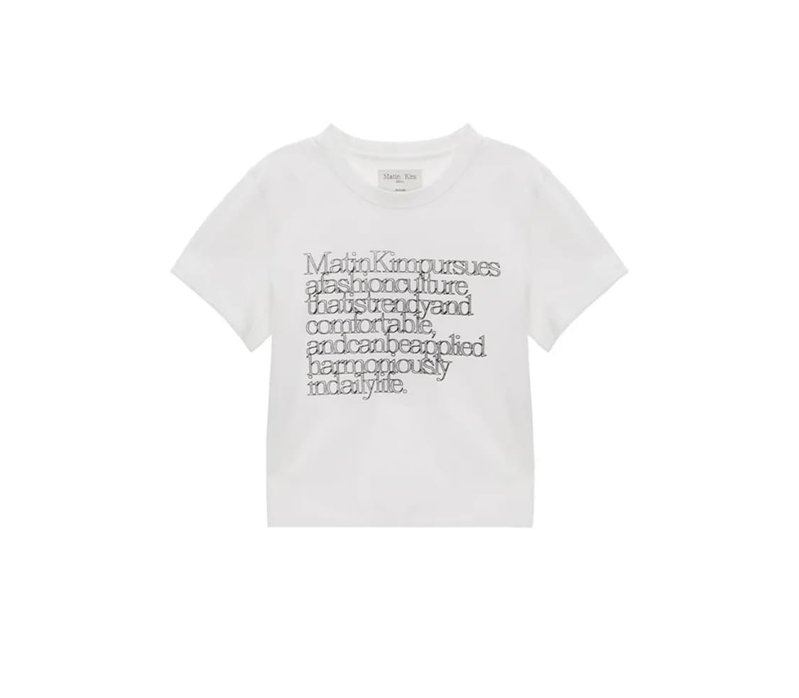 마뗑킴 Thin typo top in white 반팔티M 상품이미지1
