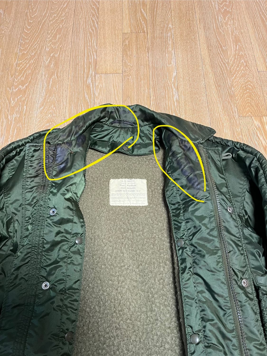 미해군 A-1덱 자켓, 후드 상품이미지3