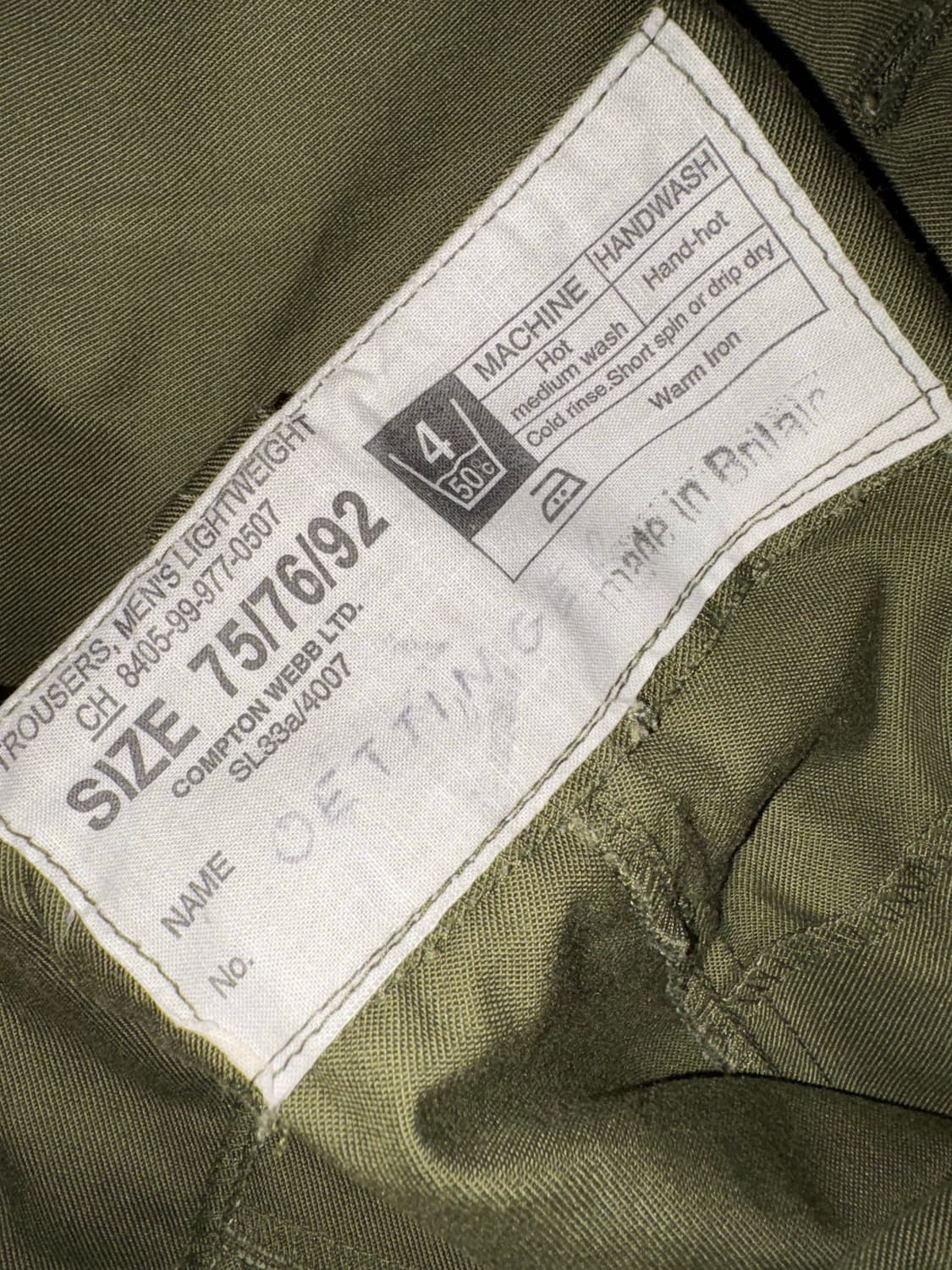 1980s OG British Army Trousers 30x32 상품이미지1